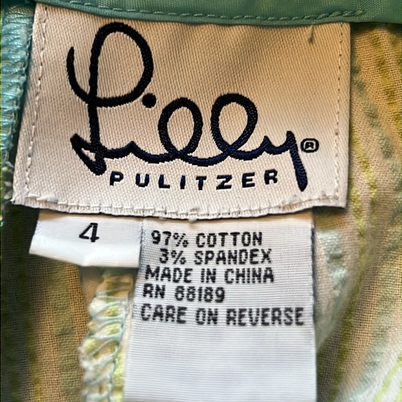 Lilly Pulitzer SearSeeker Teal Stripe Cropped Pants Size 4 - Picture 7 of 7